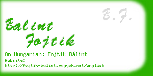 balint fojtik business card
